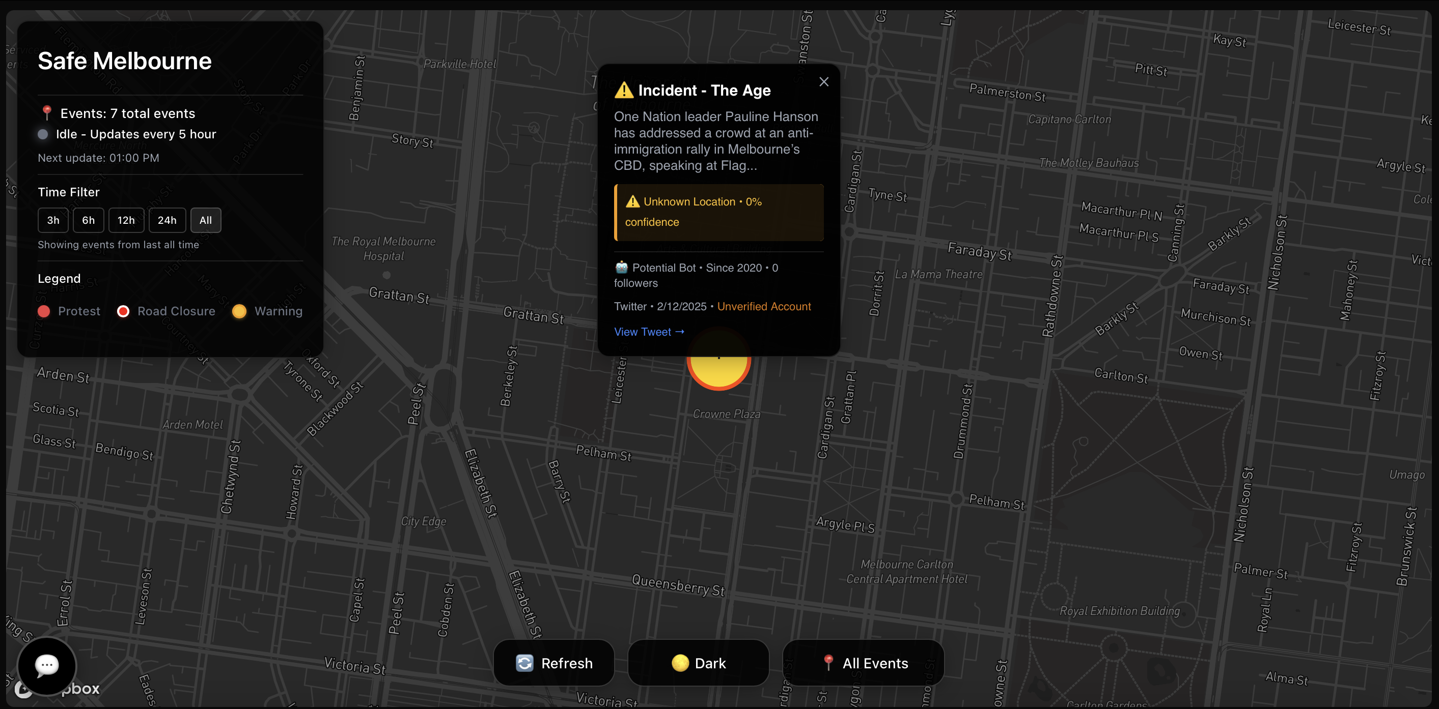 Safe Melbourne project screenshot
